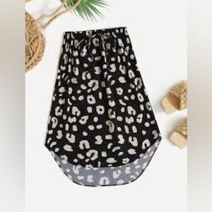 SHEIN Leopard Print High-low Skirt